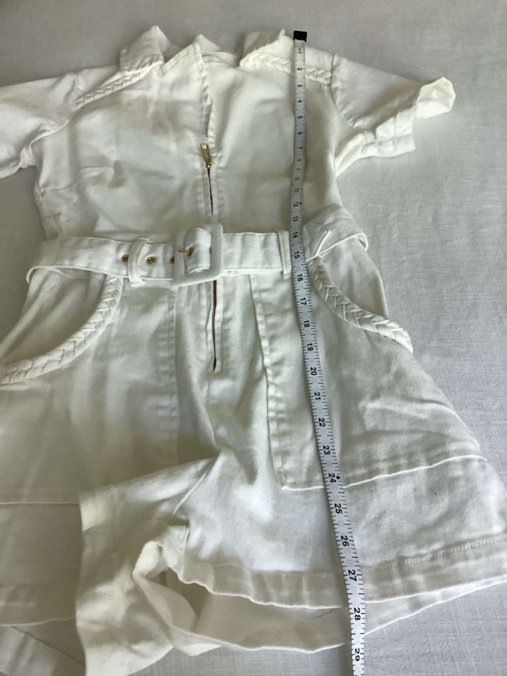 Show Me Your MuMu Outlaw Romper Size Small Pearly White Belted Utility Zip Front - Picture 13 of 13